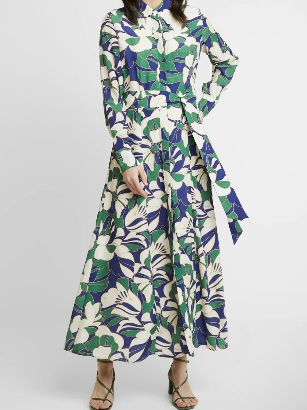 Ivy & Oak Retro Floral Wrap‎ Maxi Dress - Designer European brand luxury